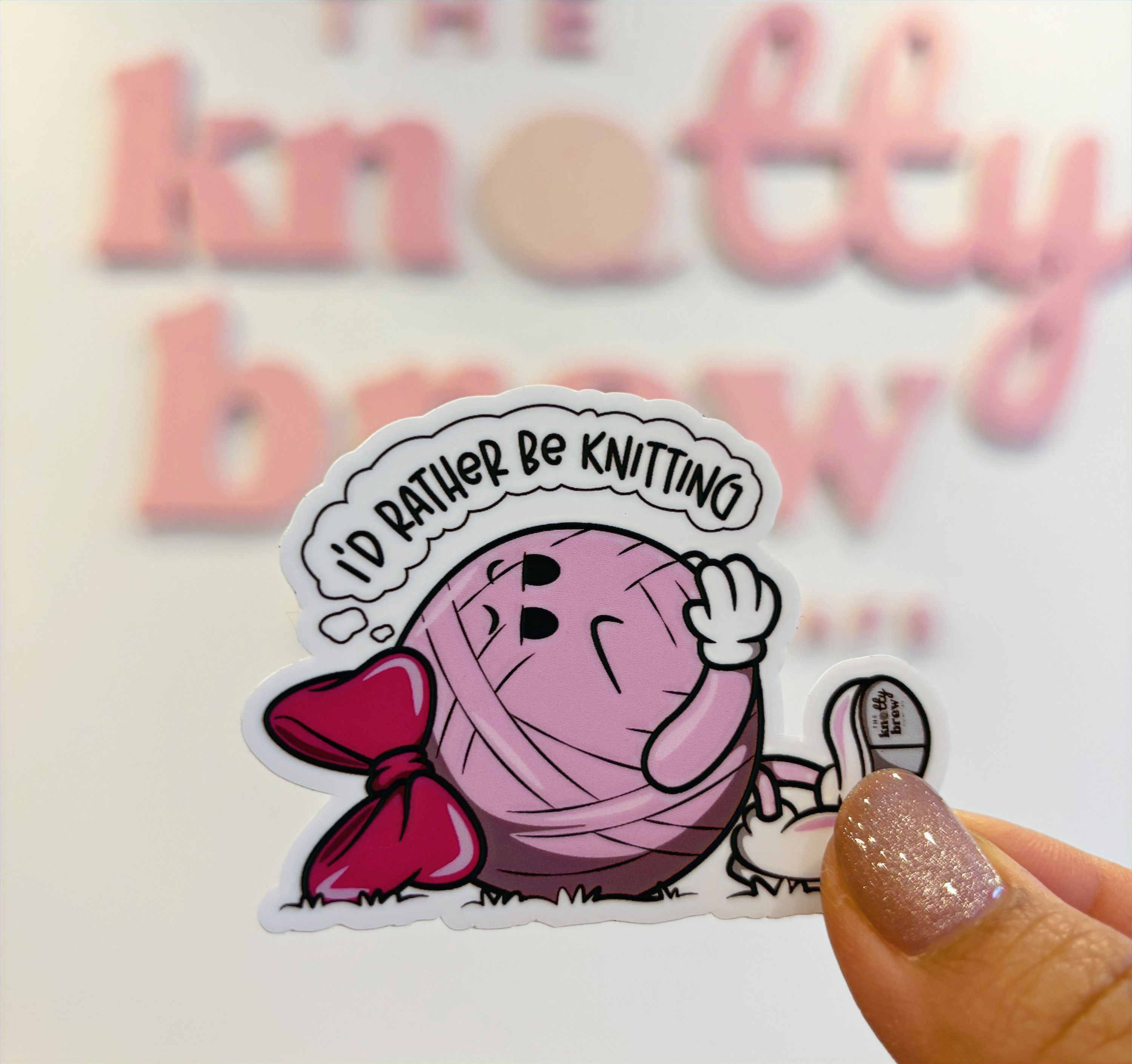 "I'd Rather Be Knitting" Sticker