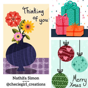 Greeting cards, vector illustrations, celebration, birthday, Christmas, Xmas.