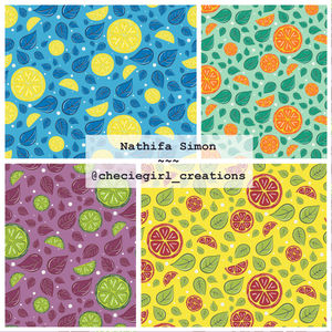 Citrus Patterns. Lemons, Oranges, Limes and Grapefruits.