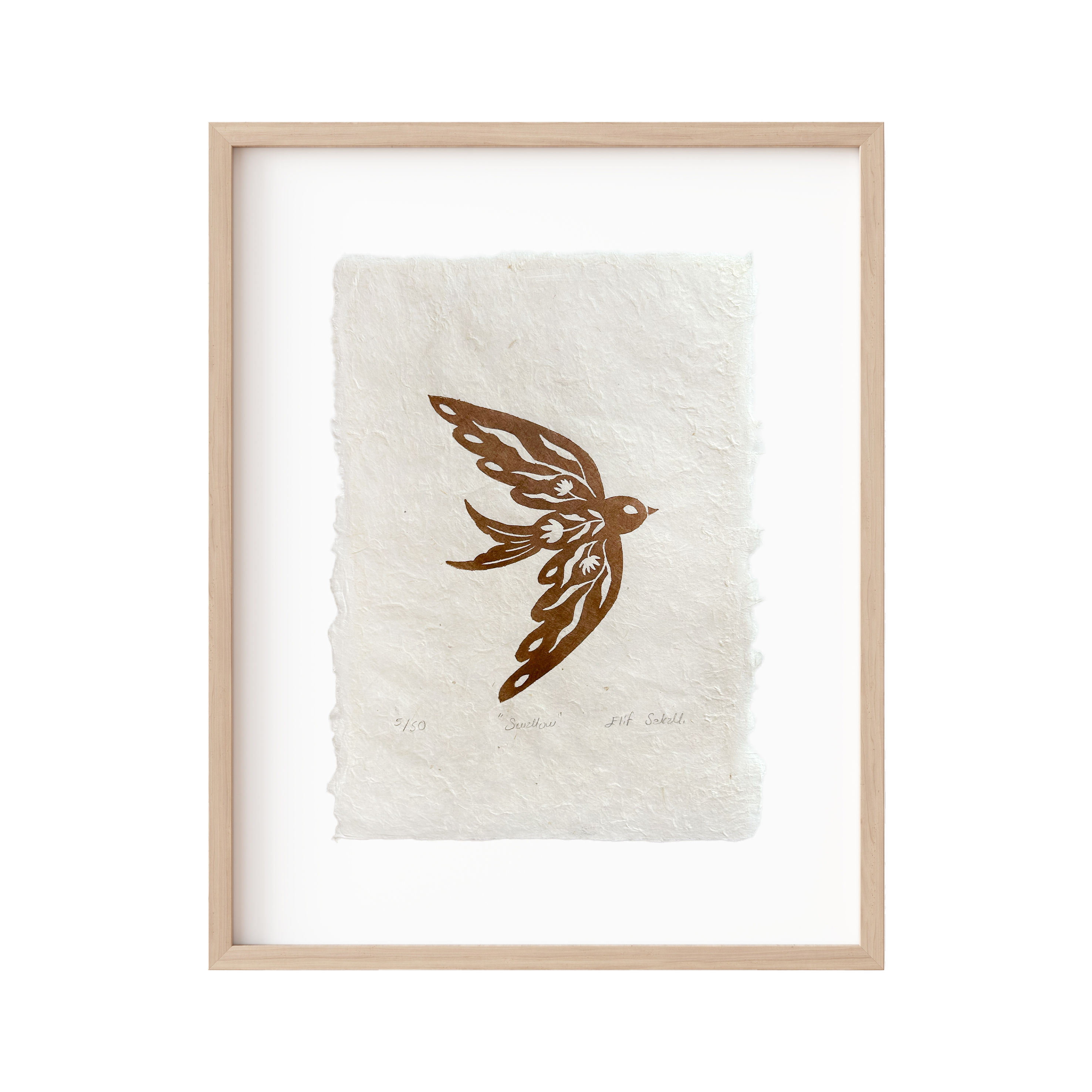 Swallow ✦ Orjinal Linöl Baskı