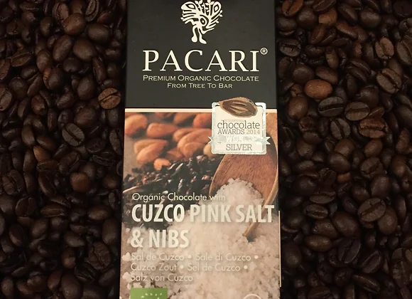 Cuzco Pink Salt And Nibs 60 Organic Chocolate Bar 50g My Front Room Shop
