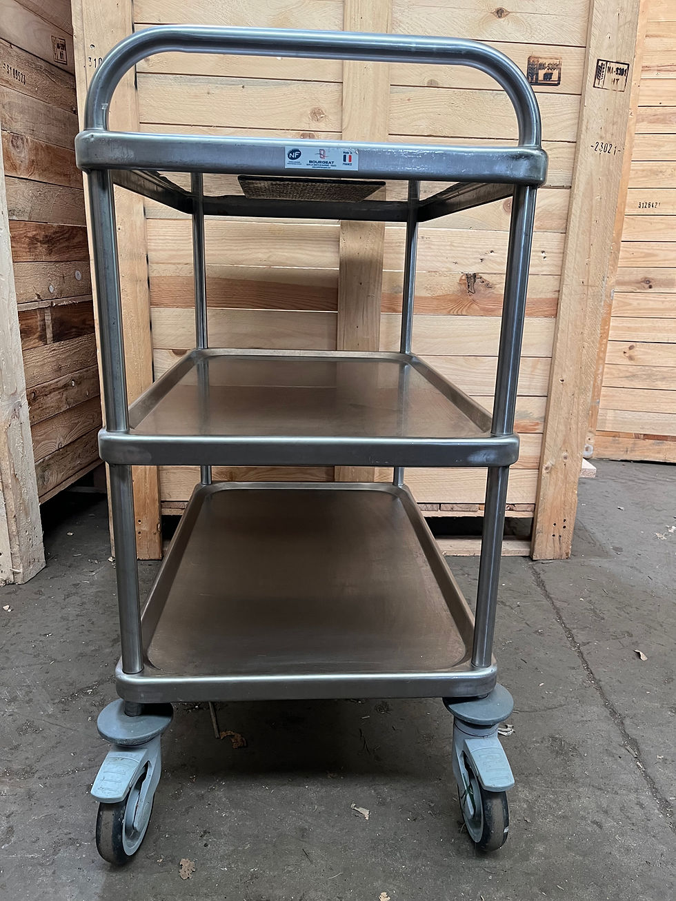 Chariot 3 plateaux inoxydable