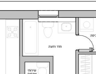 שרטוט חדר רחצה עם אמבטיה