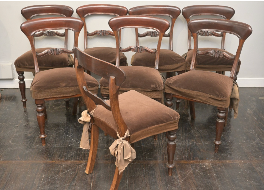 Set of 8 Victorian Style Hardwood Dining Chairs