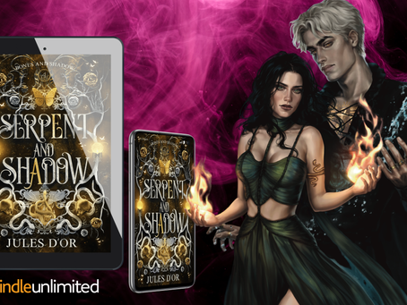 Promo image of my new release: Serpent and Shadow (Bones and Shadow #4)