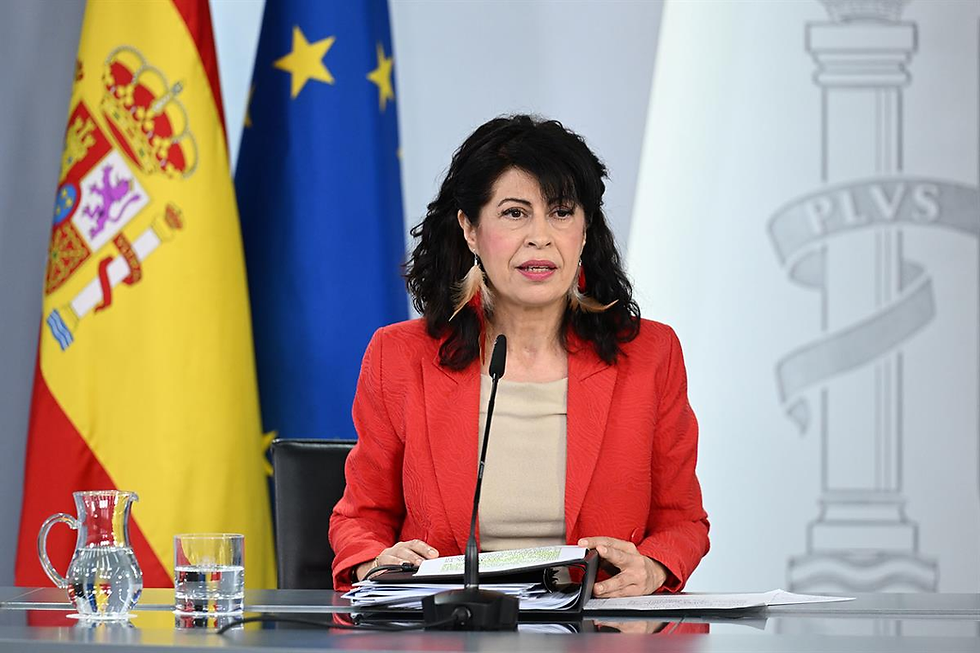 «La ministra de Igualdad, Ana Redondo, durante la rueda de prensa posterior al Consejo de Ministros» Fuente: La Moncloa, 7.4.2026.