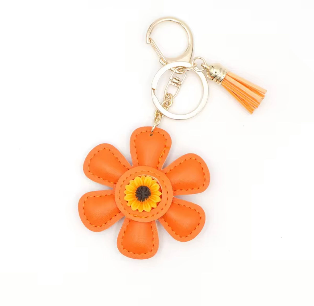 Multiple Color Sunflower Keychain orange 