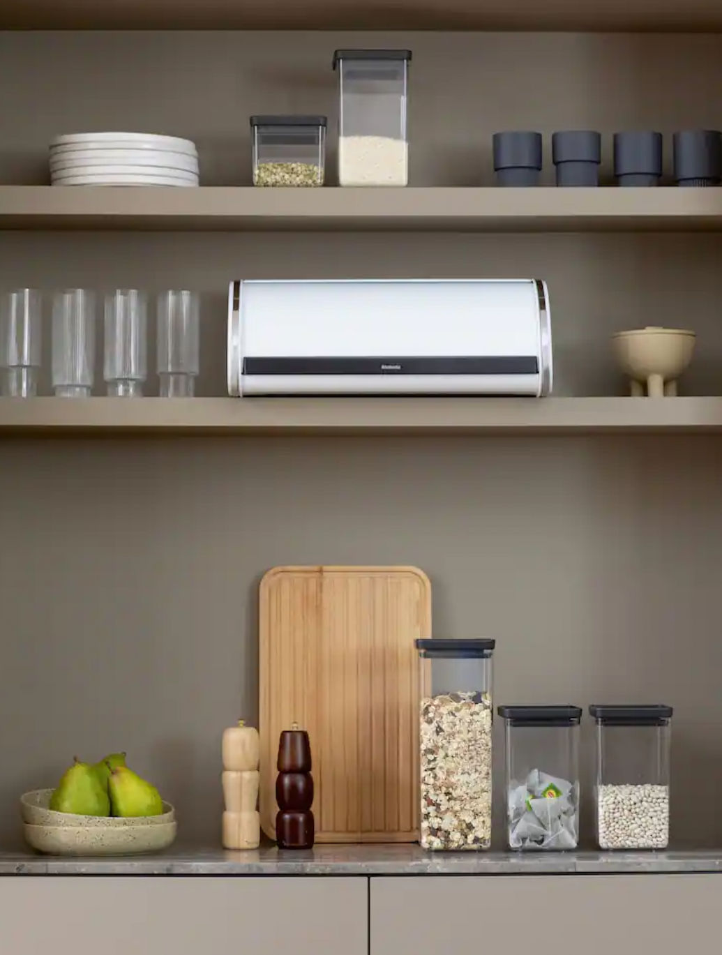 Brabantia White Roll Top Bread Bin