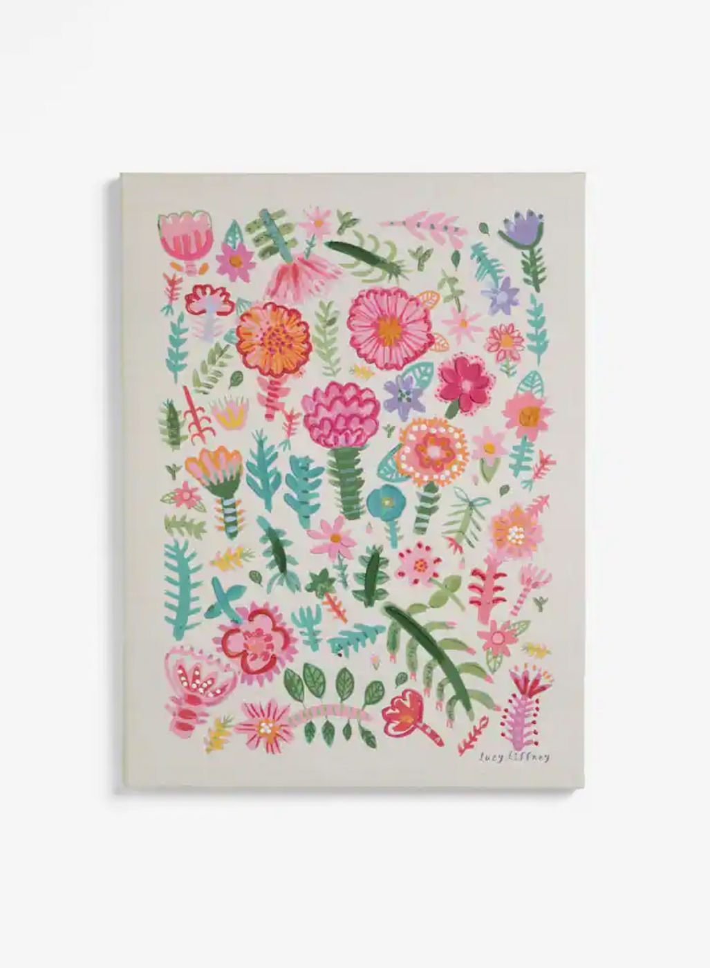 Lucy Tiffney Pink/Green Floral Canvas