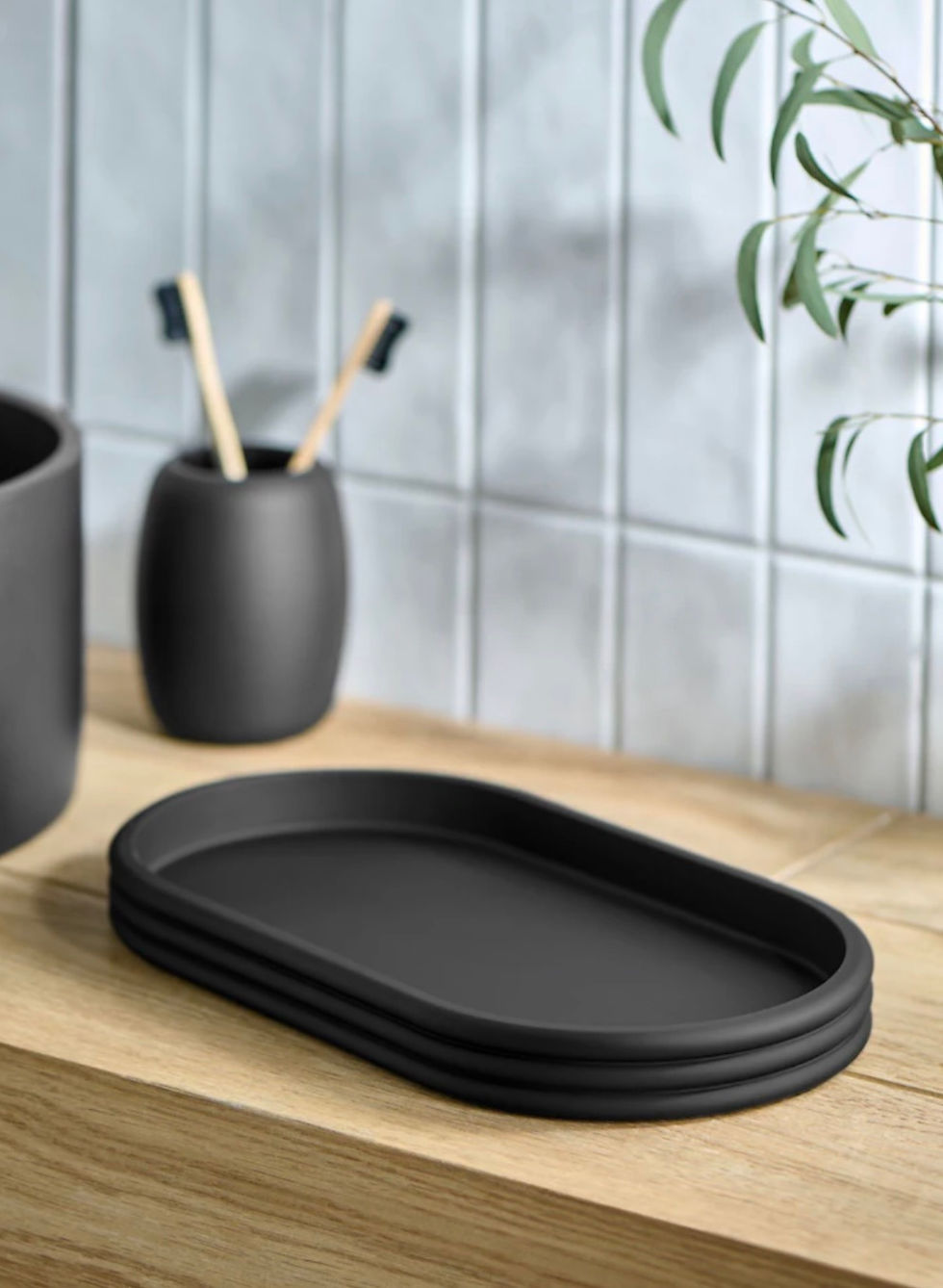 Black Moderna Soft Touch Storage Tray