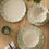 Thumbnail: 12 Piece Sage Green Handpainted Stripe Dinner Set