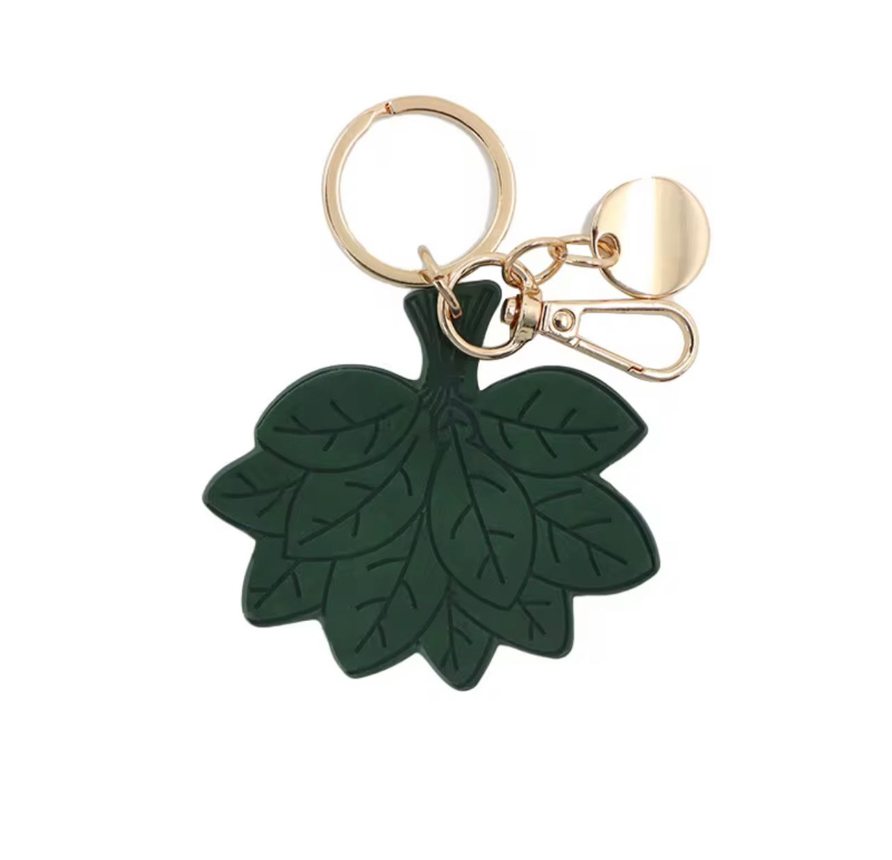 Leaf Shape Keychain dark green