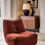 Thumbnail: Soft Velvet Rust Brown Lucca Swivel Accent Chair