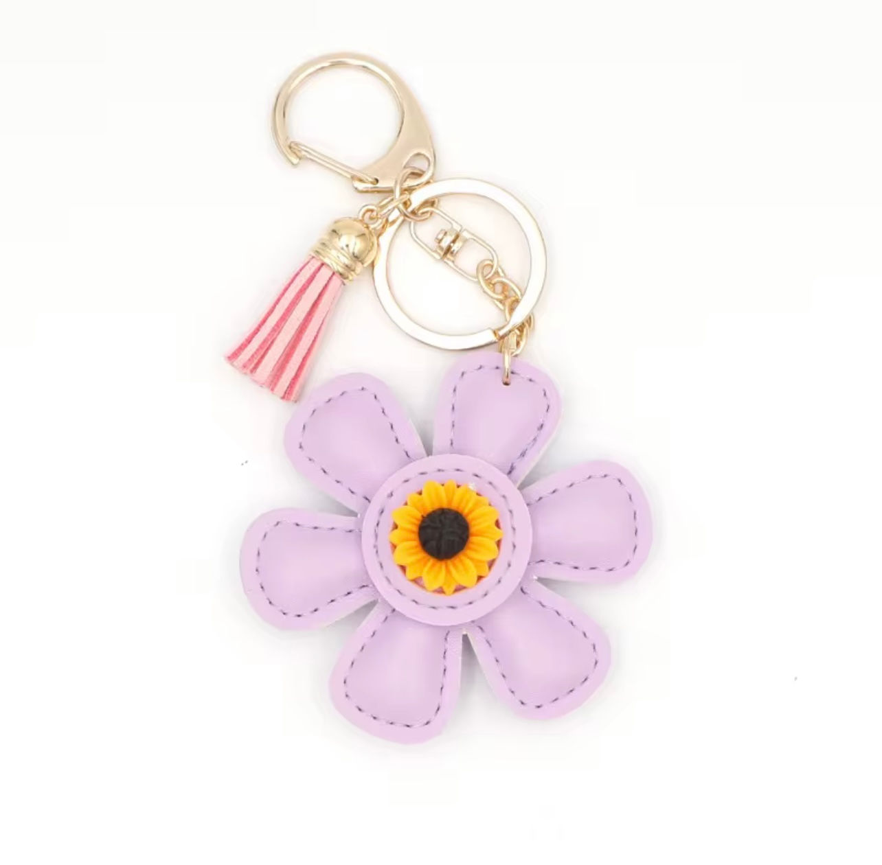 Multiple Color Sunflower Keychain purple 
