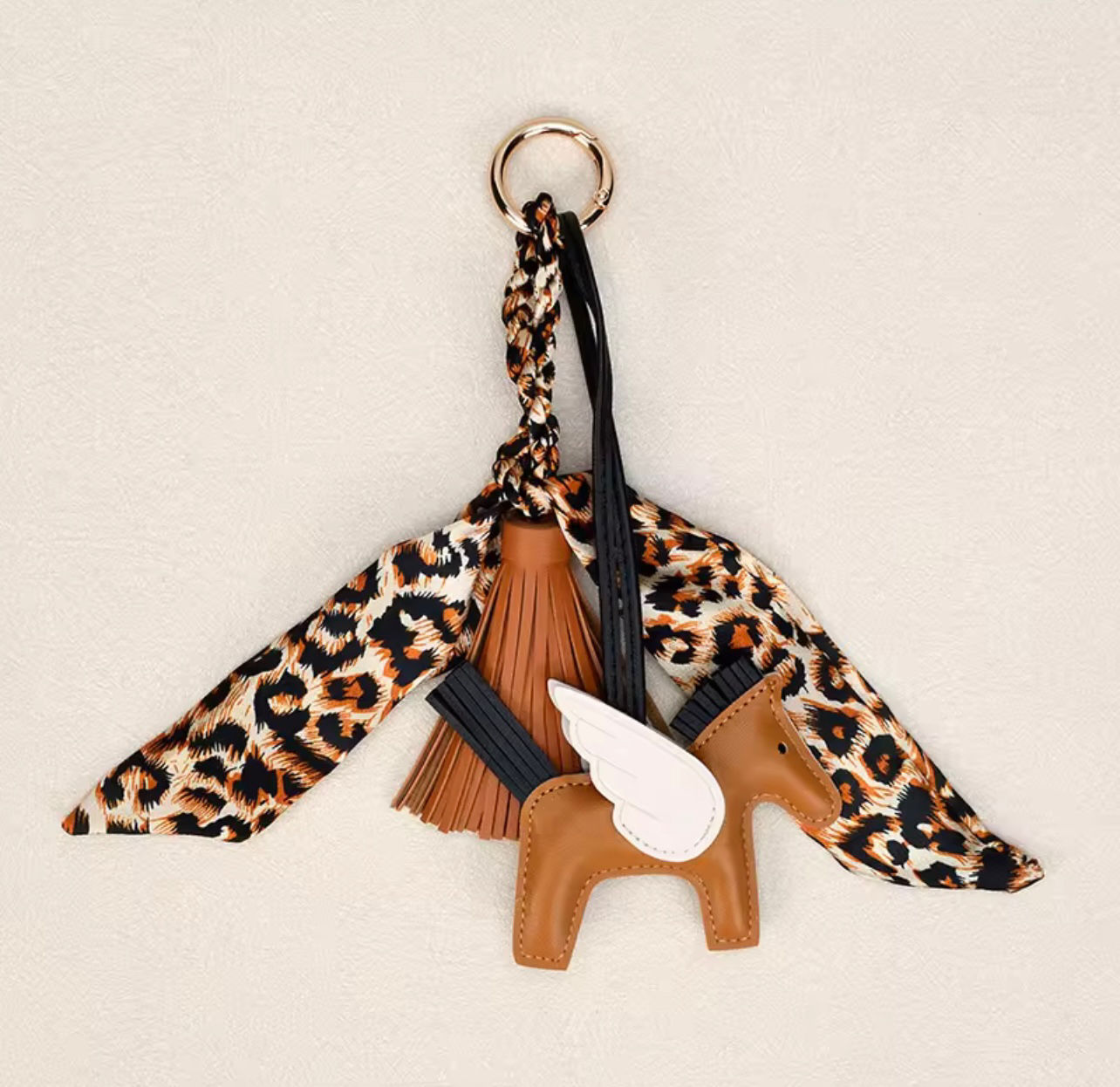 Leather Accessories Keychain brown