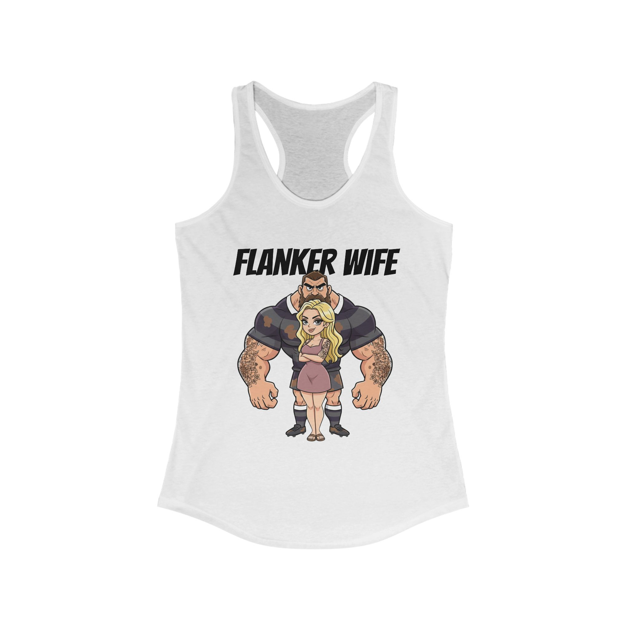 Funny Rugby Tank – "Flanker Wife" Vest, Sports Humour Gift for Her