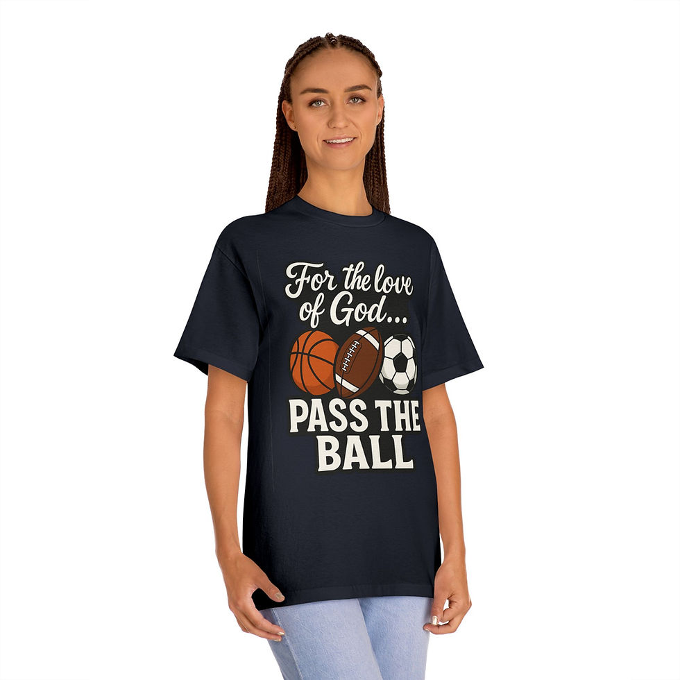Thumbnail: Funny Sports Shirt – "For the Love of God, Pass the Ball" Tee for Fans & Players