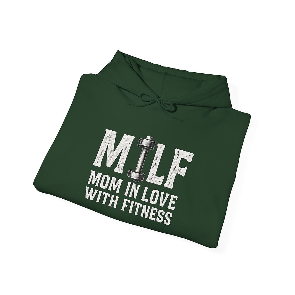 Thumbnail: Fitness Lover Hooded Sweatshirt - Funny MILF Mom in Love with Fitness