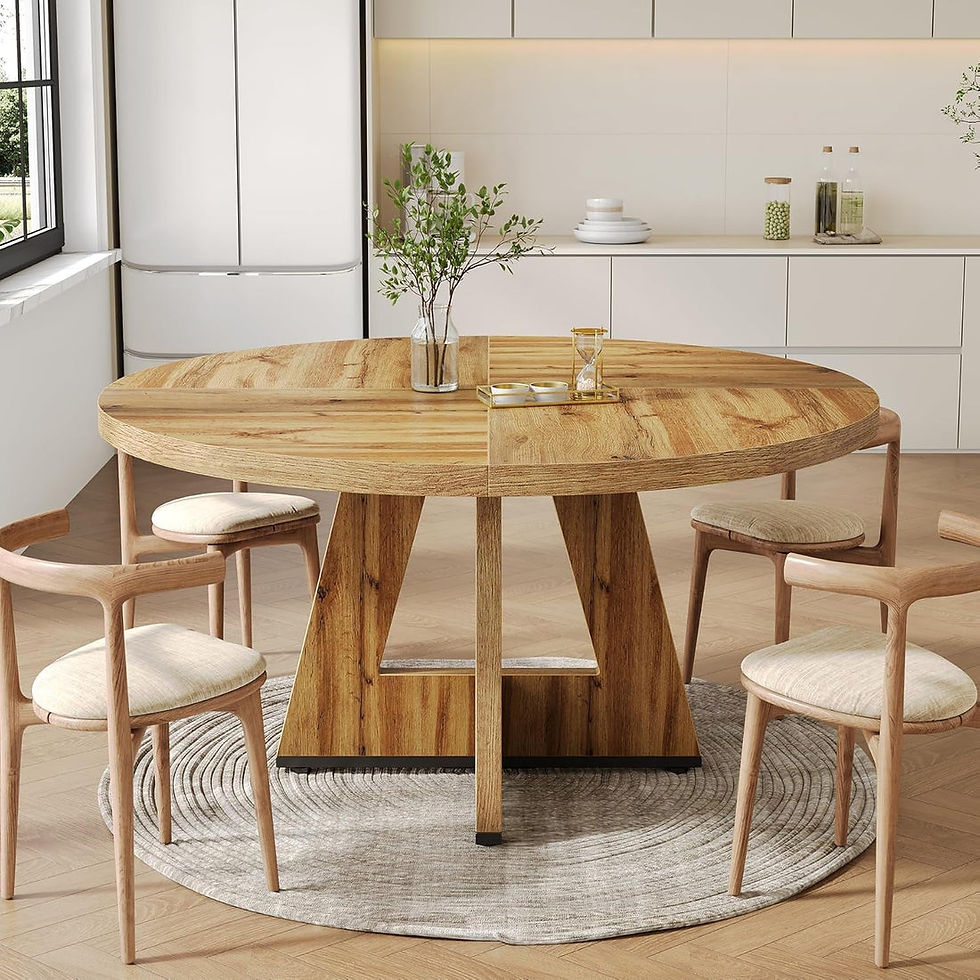 Round Dining Table – Light Brown