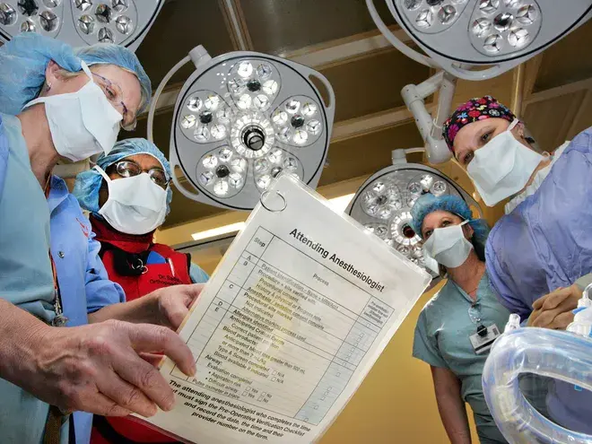 use of a checklist at UF Health Shands Hospital
