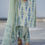 Thumbnail: Aqua Serenity Cotton Straight-Cut Suit Set