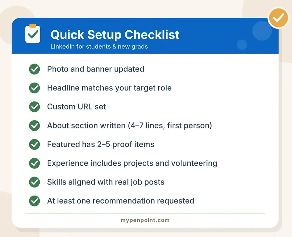 LinkedIn Setup Checklist guide image.