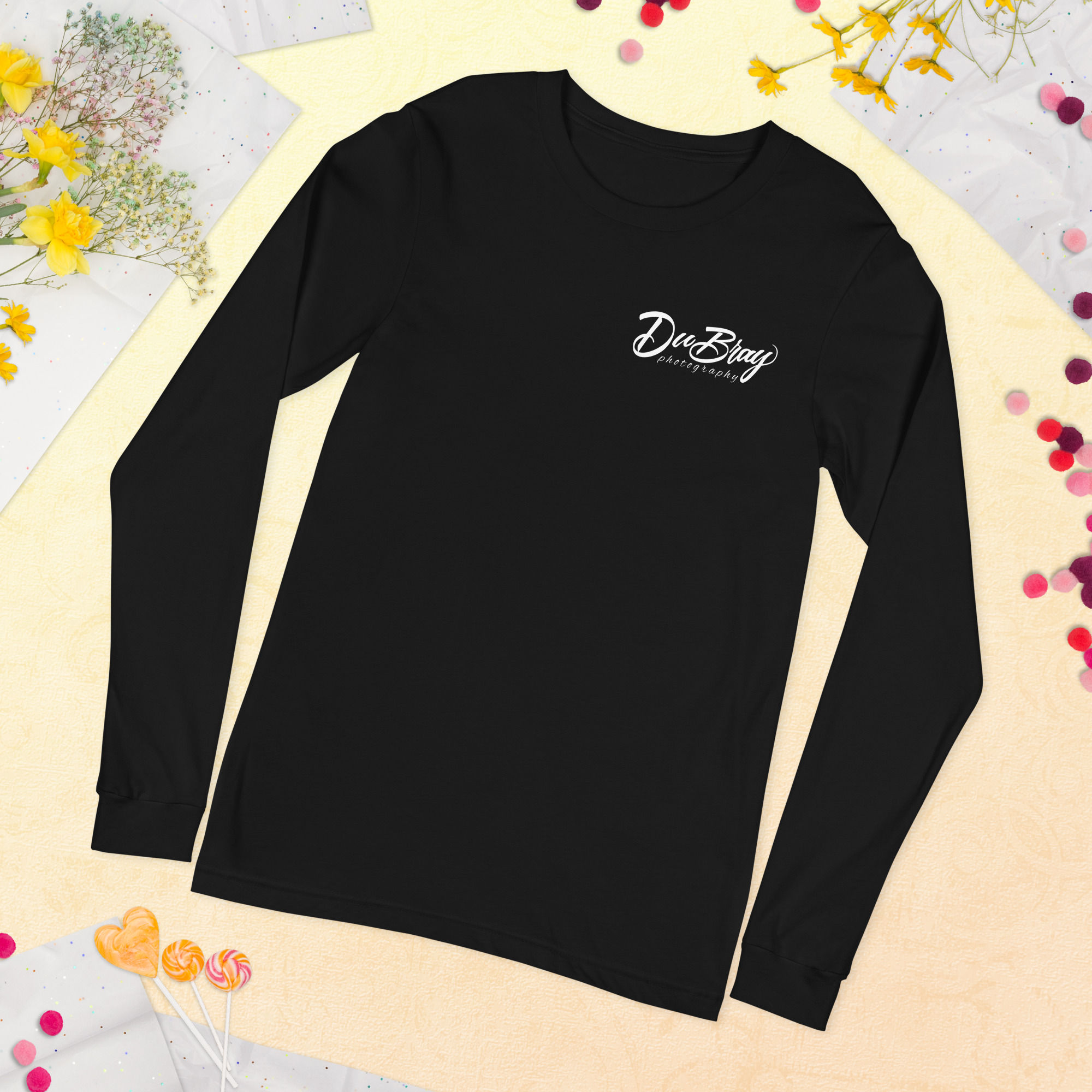 'DuBray Photography' White Lettering Unisex Long Sleeve Tee