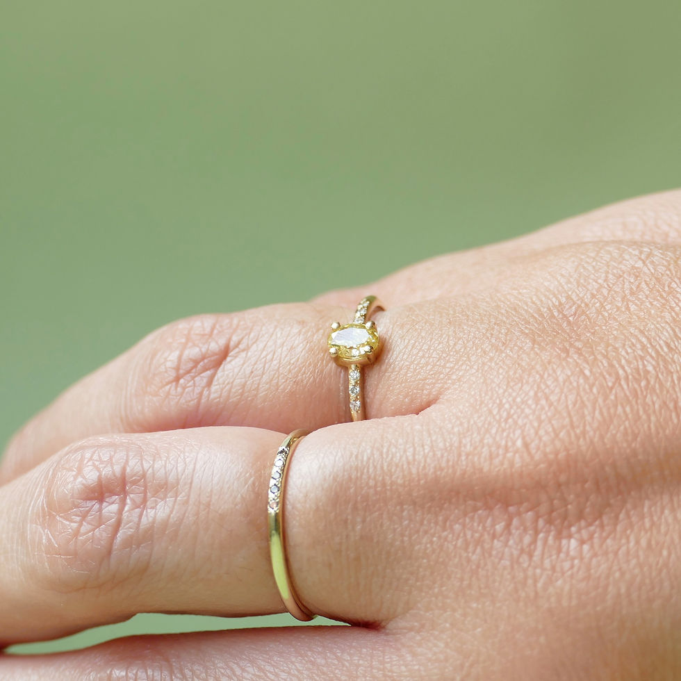 Thumbnail: 14K Geelgouden ring gele briljant