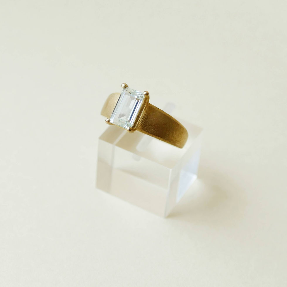 Thumbnail: 14K Geelgouden ring aquamarijn