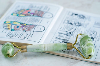 green jade face Roller and foot map