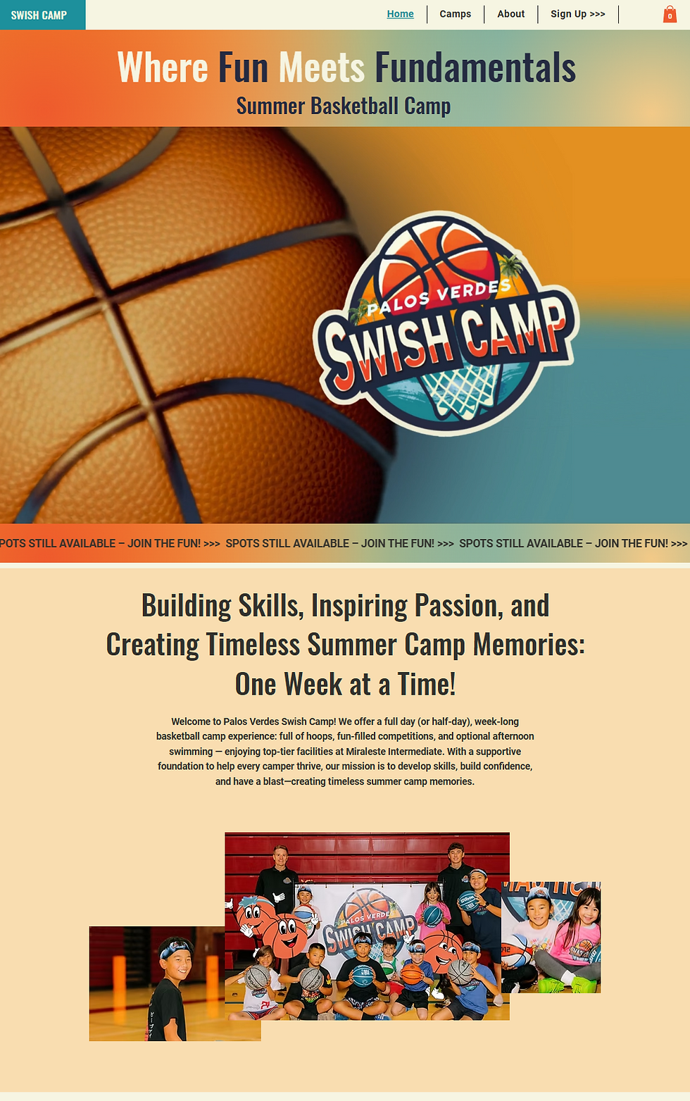 Website Design- Summer Camp