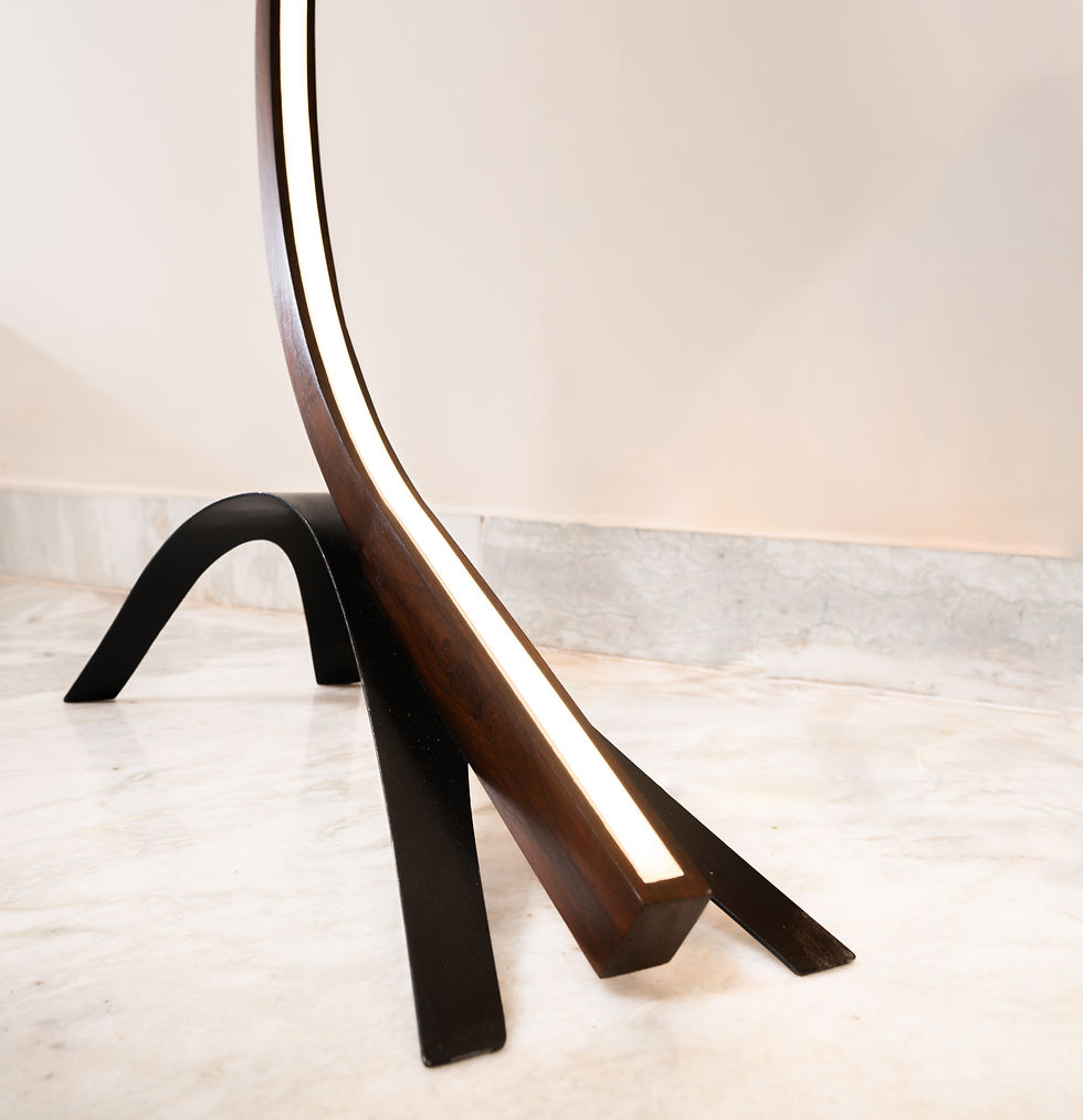 Wavy Wooden Floor Lamp