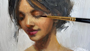 oil portrait of girl in white dress by Jenny Berry Artist