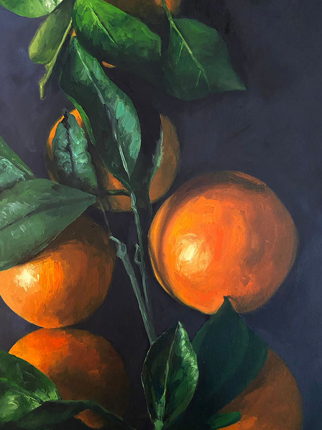 Thumbnail: Clementine Tangerines on the Branch by Jenny berry sarasota FL artist
