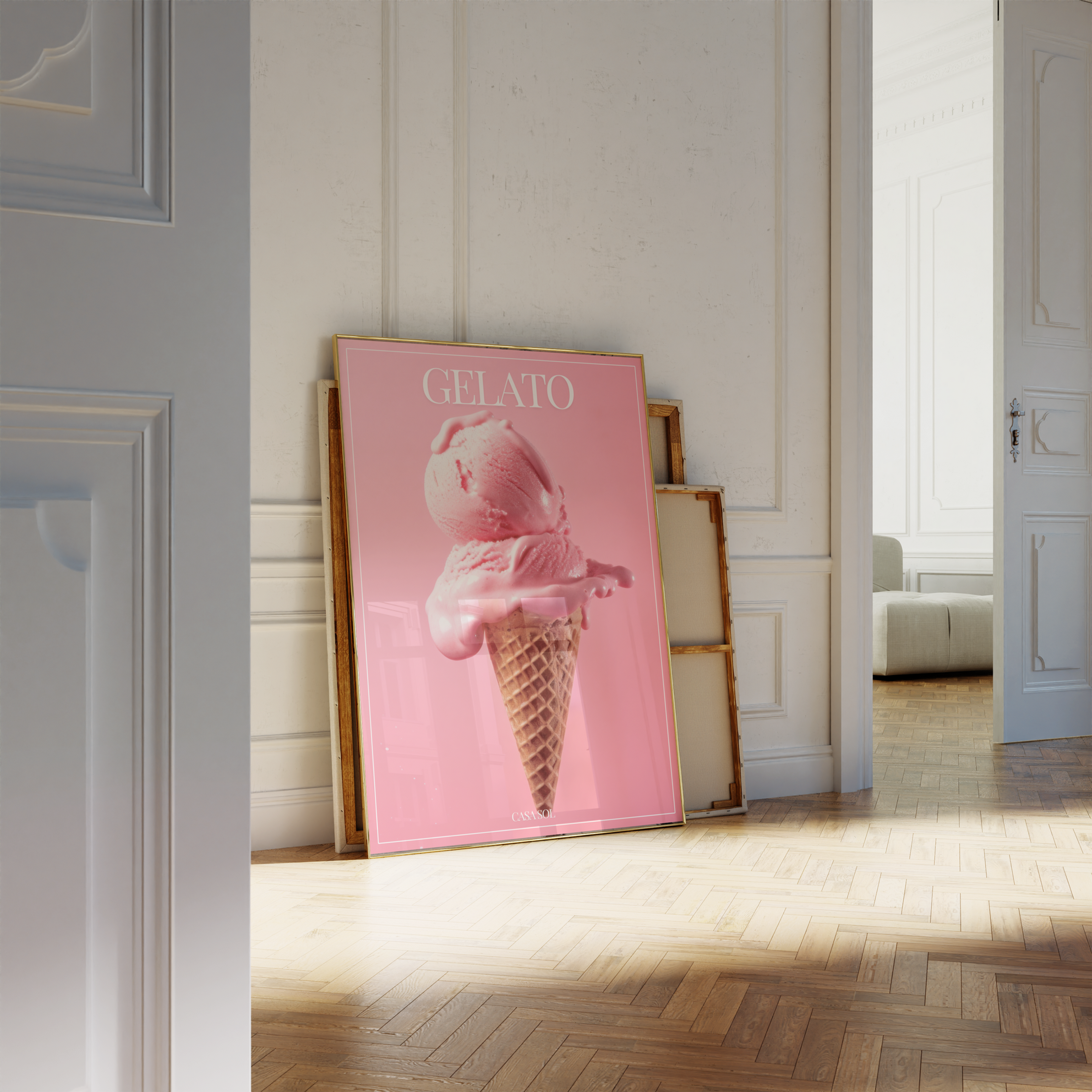 PINK ICE CREAM GELATO PRINT
