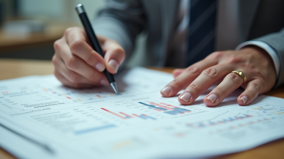 Close-up view of a contractor reviewing a detailed project estimate