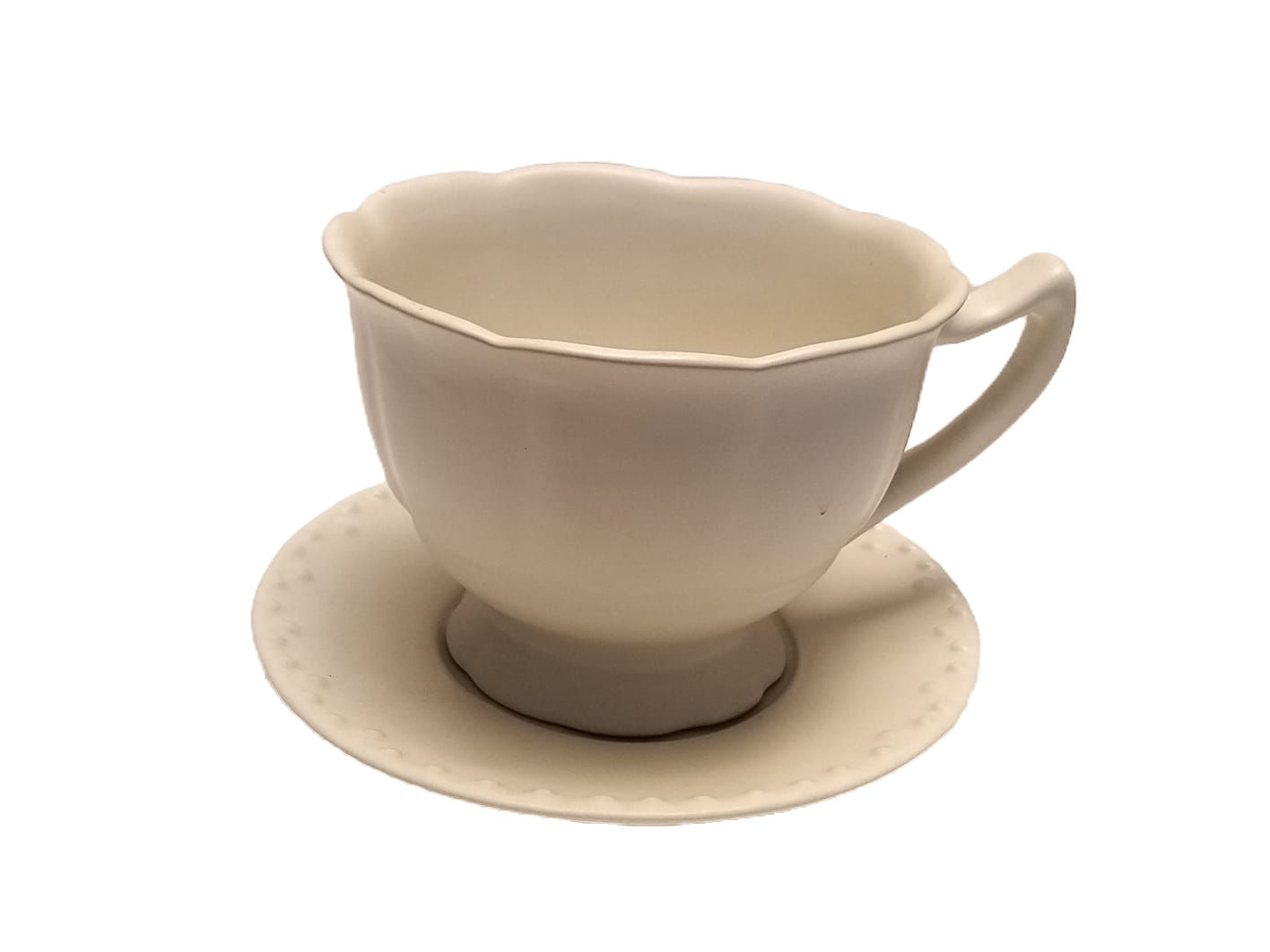 Maceta Taza Provenzal Blanco Mate