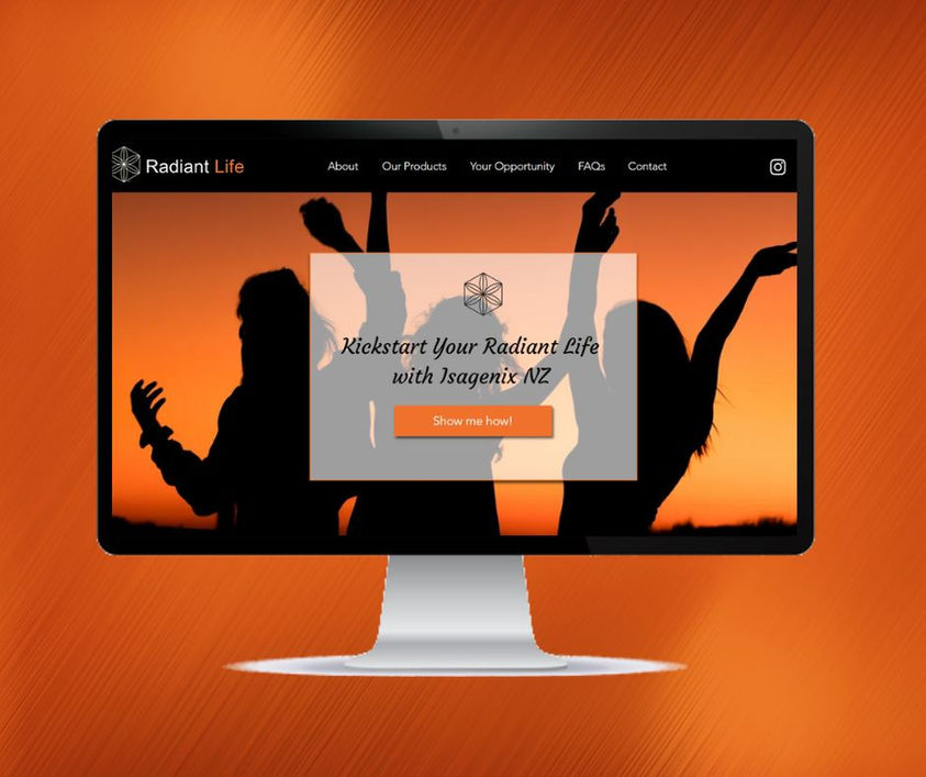 Radiant Life Isagenix NZ website home page