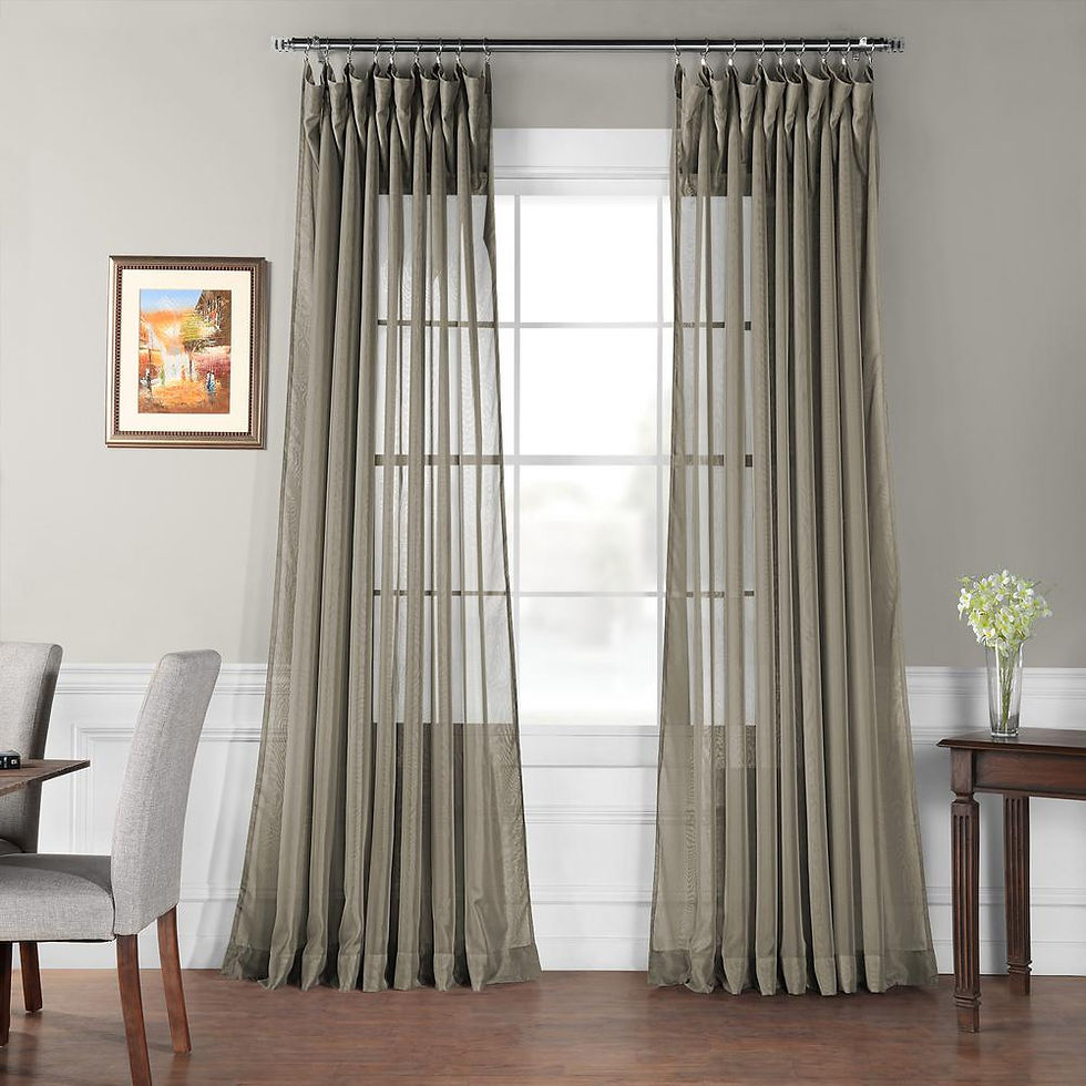 Grey sheer curtains