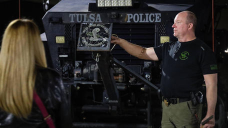 Tulsa Police Capt. Mike Eckert giving a lesson on the department's Special Operations Team