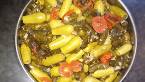 Veg Stuffed Grape leaves & tiny Zucchini