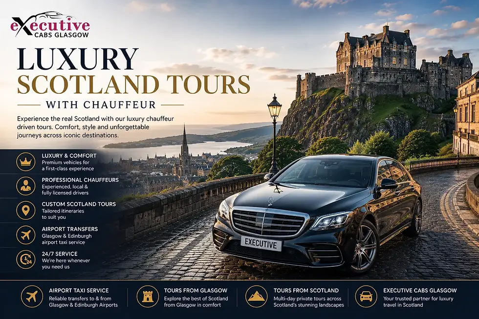 Discover Scotland’s iconic landmarks and hidden gems with a luxury chauffeur tour tailored to your journey.