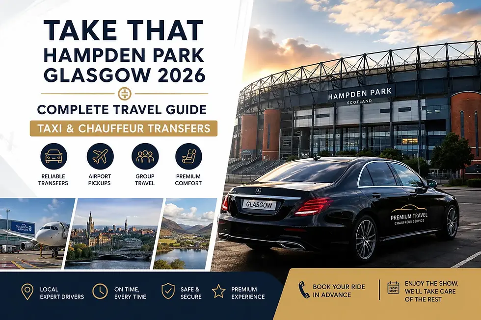 Easy taxi and chauffeur transfers for Take That at Hampden Park Glasgow 2026.