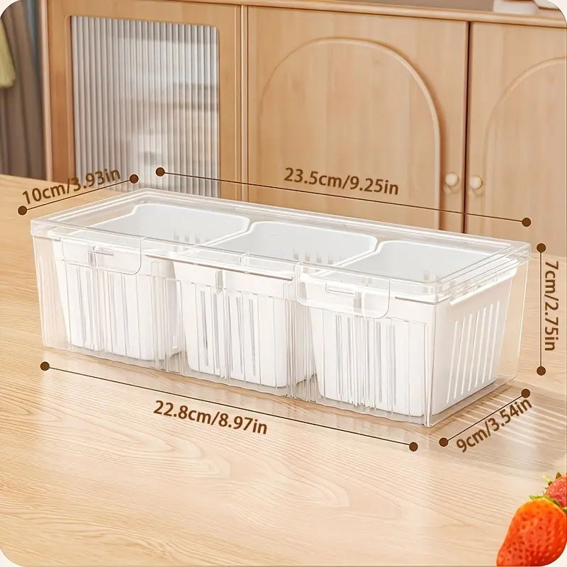 Miniatura: Conjunto de 1 conjunto de recipientes quadrados transparentes