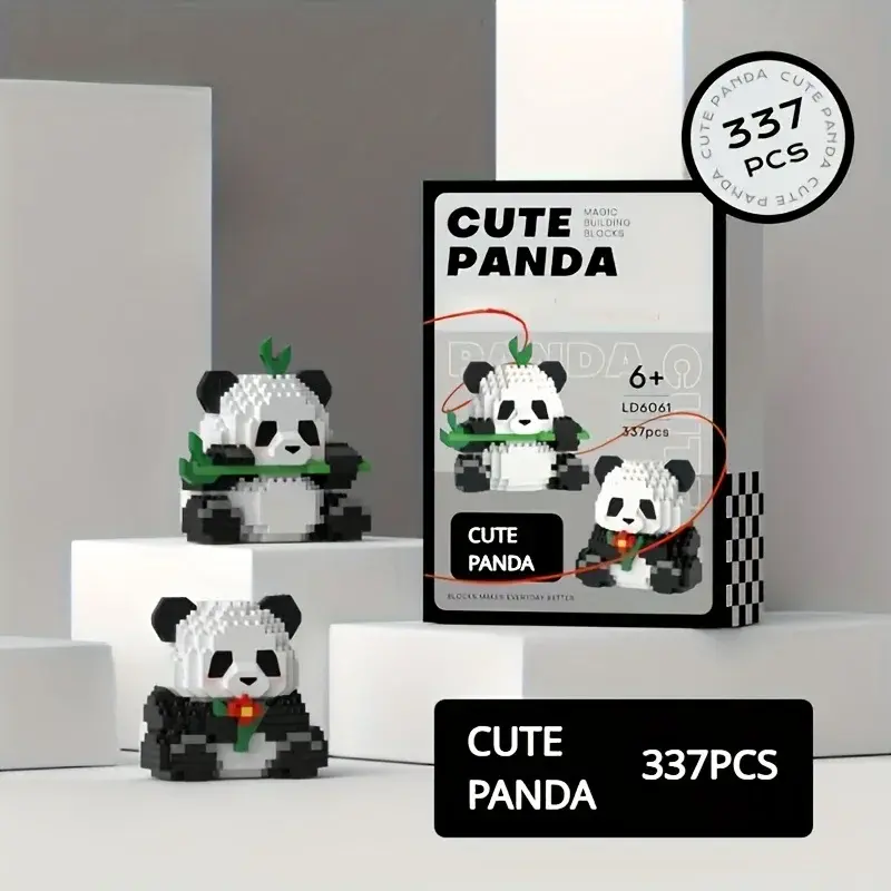 Miniatura: Blocos de Montar de Panda Fofos, Brinquedos Educativos para Montar