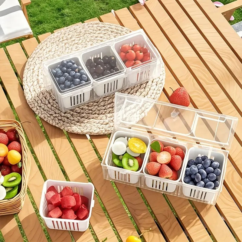 Miniatura: Conjunto de 1 conjunto de recipientes quadrados transparentes