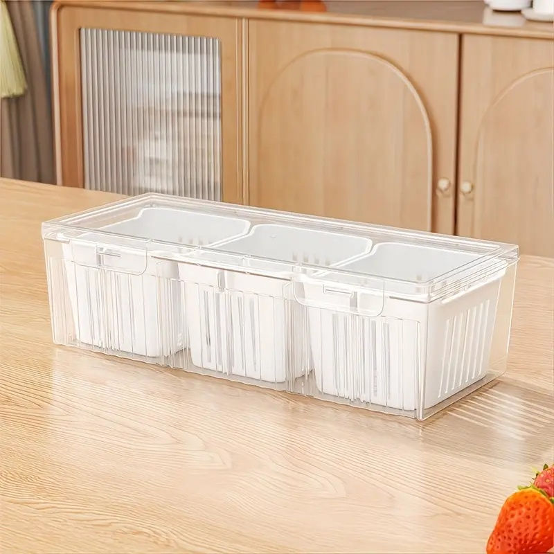 Miniatura: Conjunto de 1 conjunto de recipientes quadrados transparentes