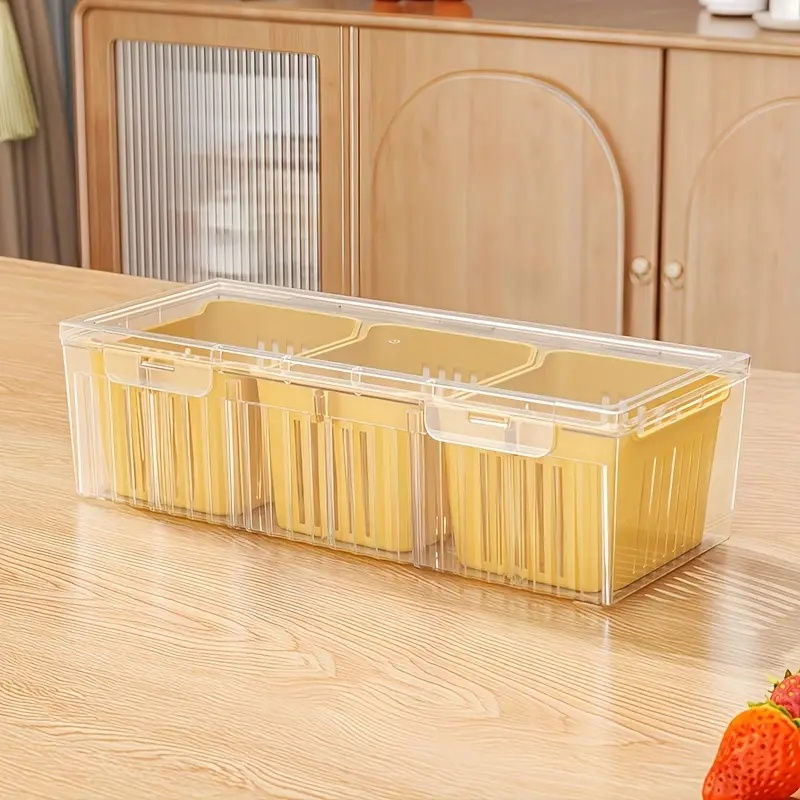Miniatura: Conjunto de 1 conjunto de recipientes quadrados transparentes