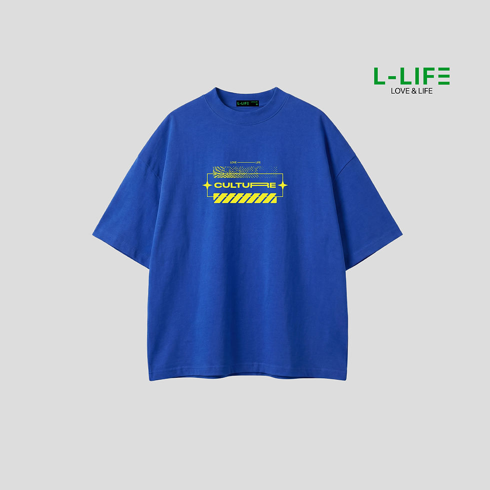Hình thu nhỏ: Áo thun hình in Typographic phom rộng nam nữ L-LIFE