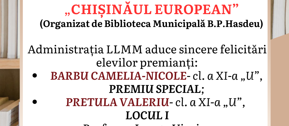 Concurs municipal de eseuri: “CHIȘINĂUL EUROPEAN”